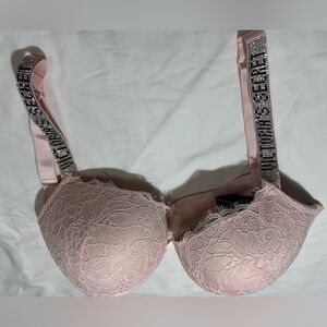 Victoria's Secret Pink Lace Bra with Embellished Straps
